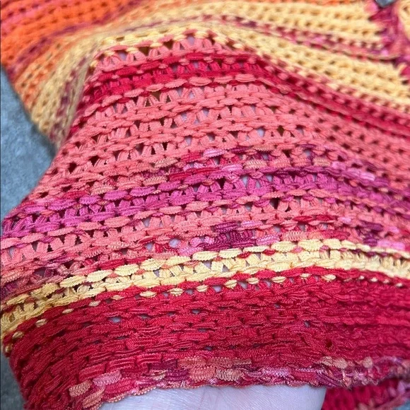 Vintage Coldwater Creek Button Up Cardigan Sunset Open Knit Long Sleeve Large - Picture 5 of 5